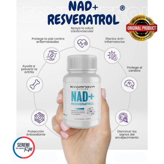 NAD+ Resveratrol – Energía, Juventud y Bienestar en Cápsulas ✨