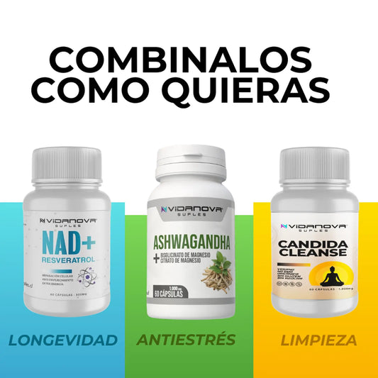 PACK X3 NAD/ASHWAGANDHA/CANDIDA