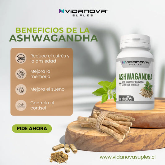 🌿Ashwagandha + Magnesio – Suplemento Natural para Estrés, Energía y Bienestar Integral