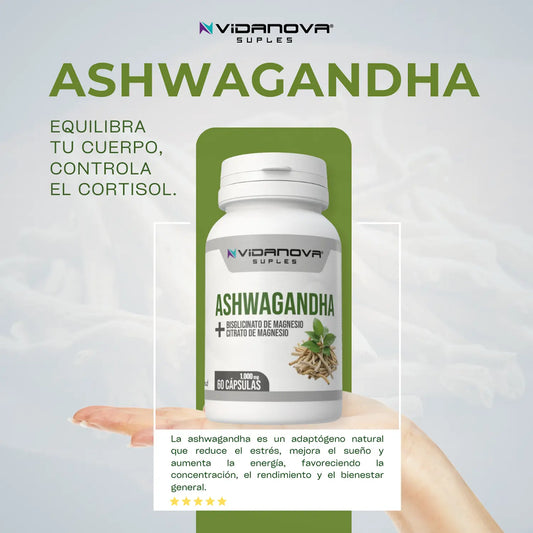 🌿Ashwagandha + Magnesio – Suplemento Natural para Estrés, Energía y Bienestar Integral