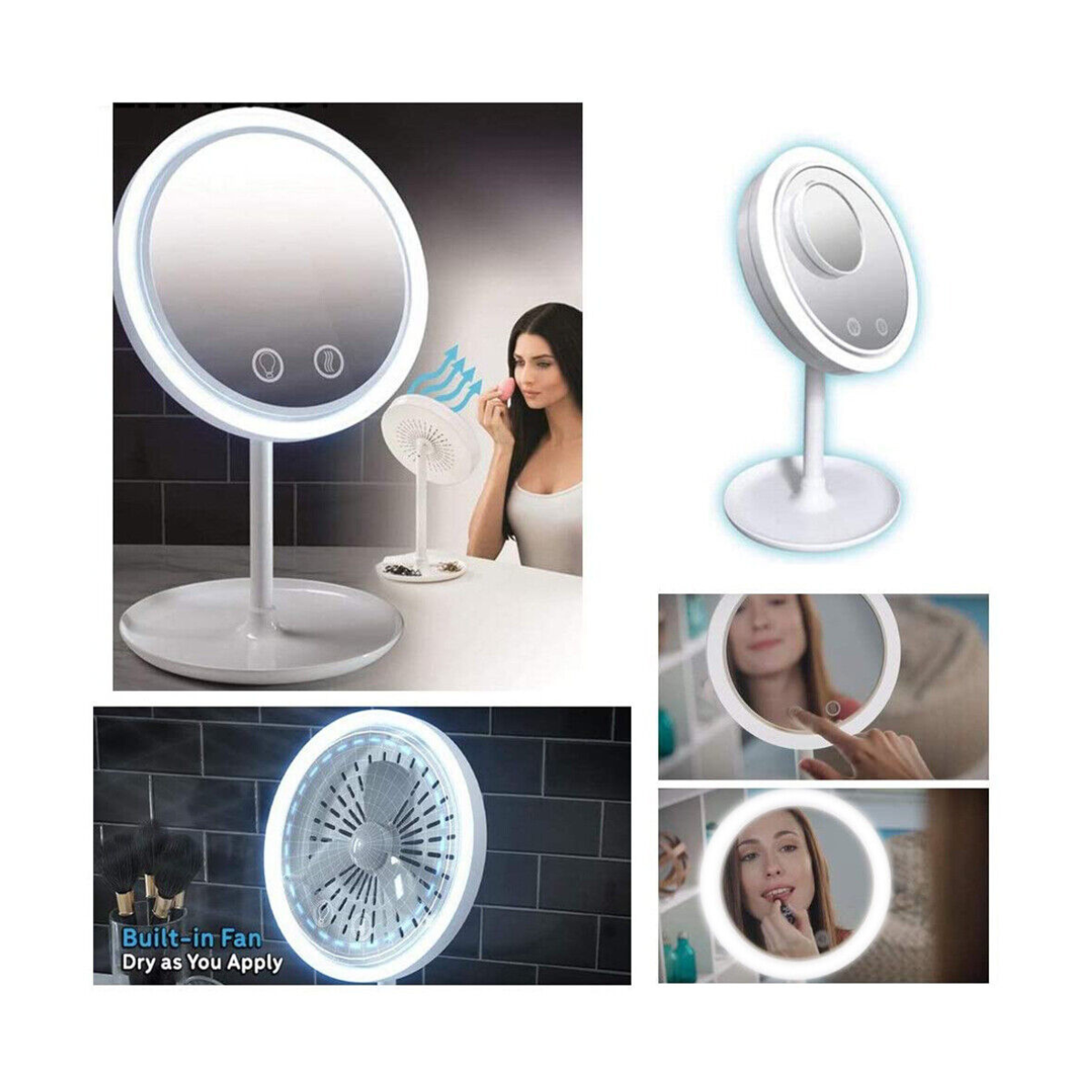 💎 Espejo de Maquillaje LED con Ventilador – Belleza y Tecnología en un Solo Producto