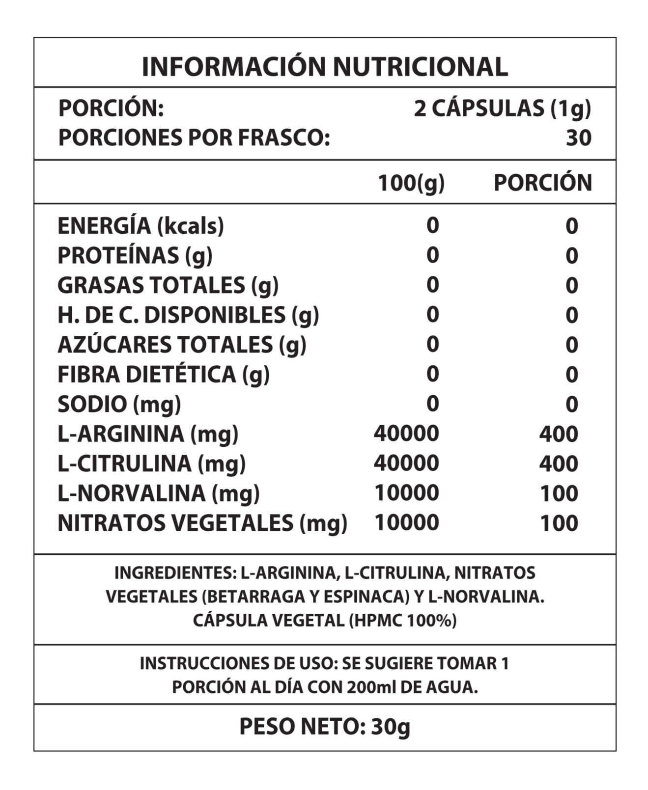 💪Óxido Nítrico – Rendimiento y Vascularización al Máximo